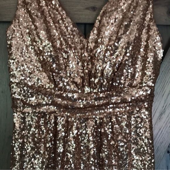 Revelry Bijou Rose Gold Sequins Dress Size 20 C30 - Picture 7 of 12